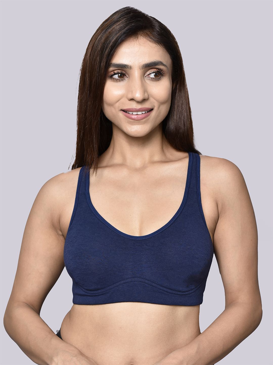 

Inner Sense Full Coverage Antimicrobial Minimizer Bra, Navy blue