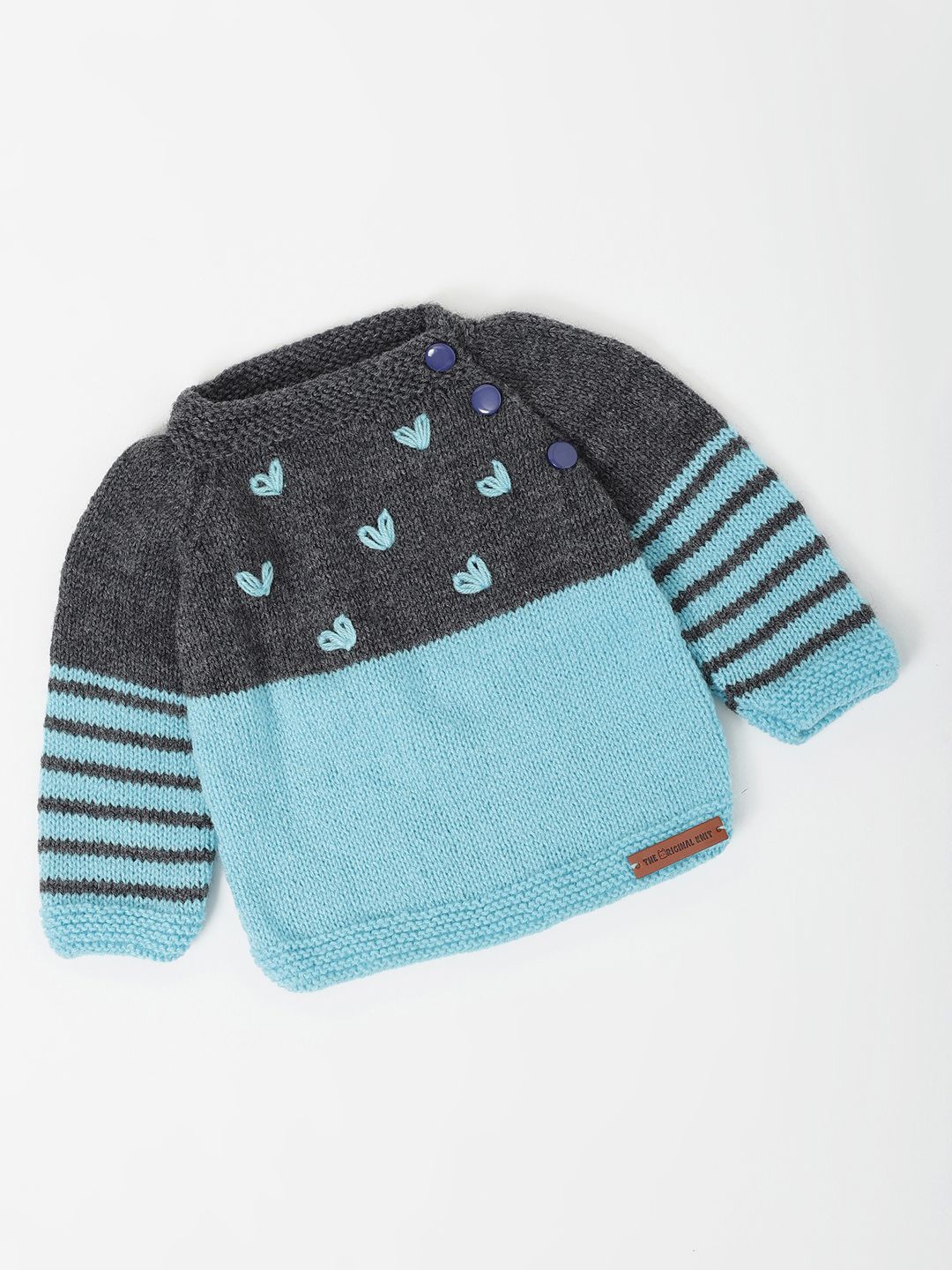 

The Original Knit Unisex Kids Floral Pullover, Blue