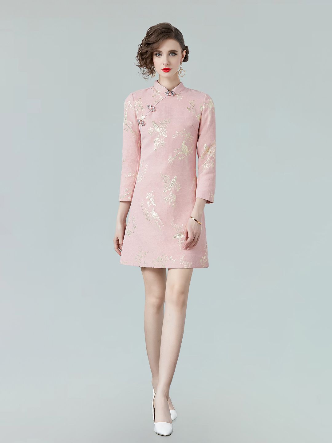 

JC Collection Floral A-Line Mini Dress, Pink