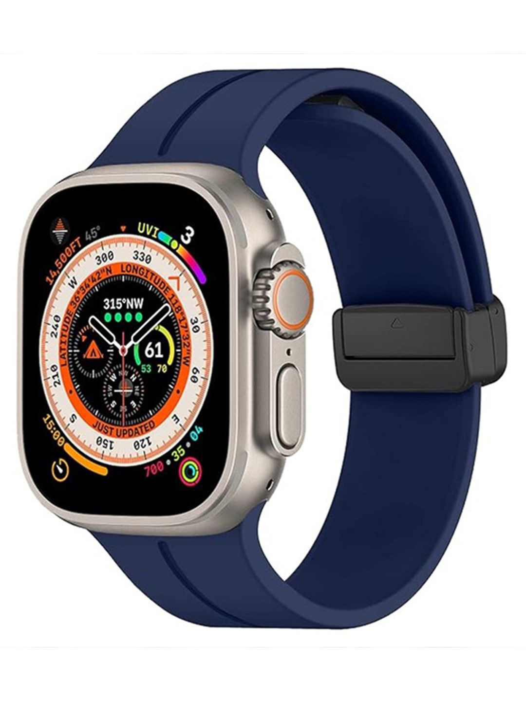 

PEEPERLY Magnetic Lock Silicon Compatible Smart Watch Strap, Blue