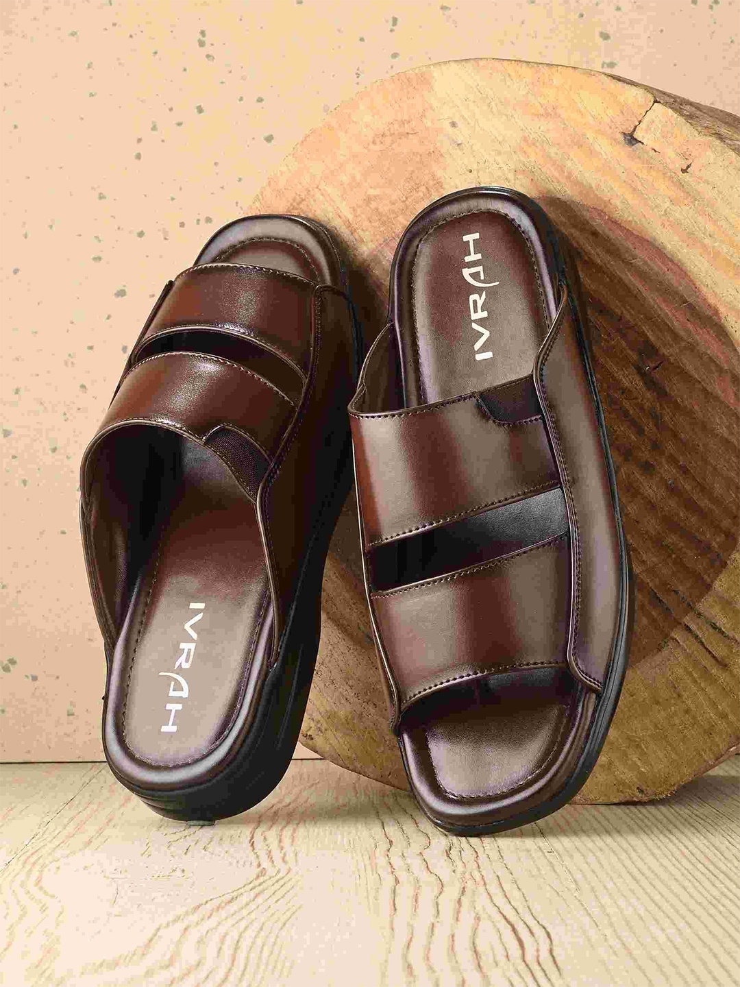 

IVRAH Men Comfort Sandals, Brown