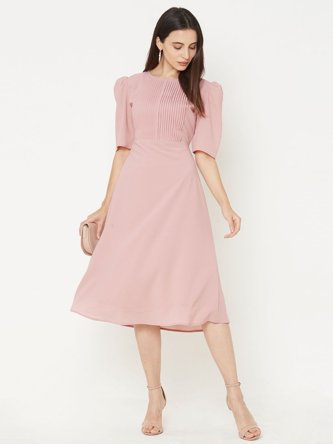 

MISH Georgette Fit & Flare Midi Dress, Rose