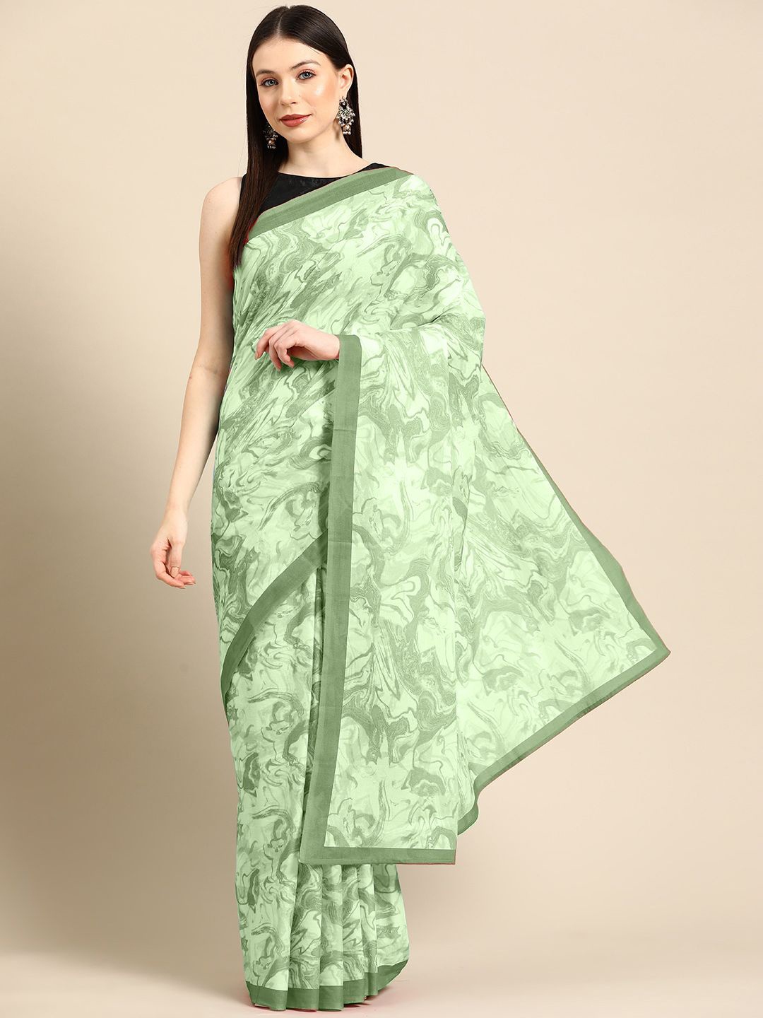 

BUTA BUTI Pure Cotton Saree, Green