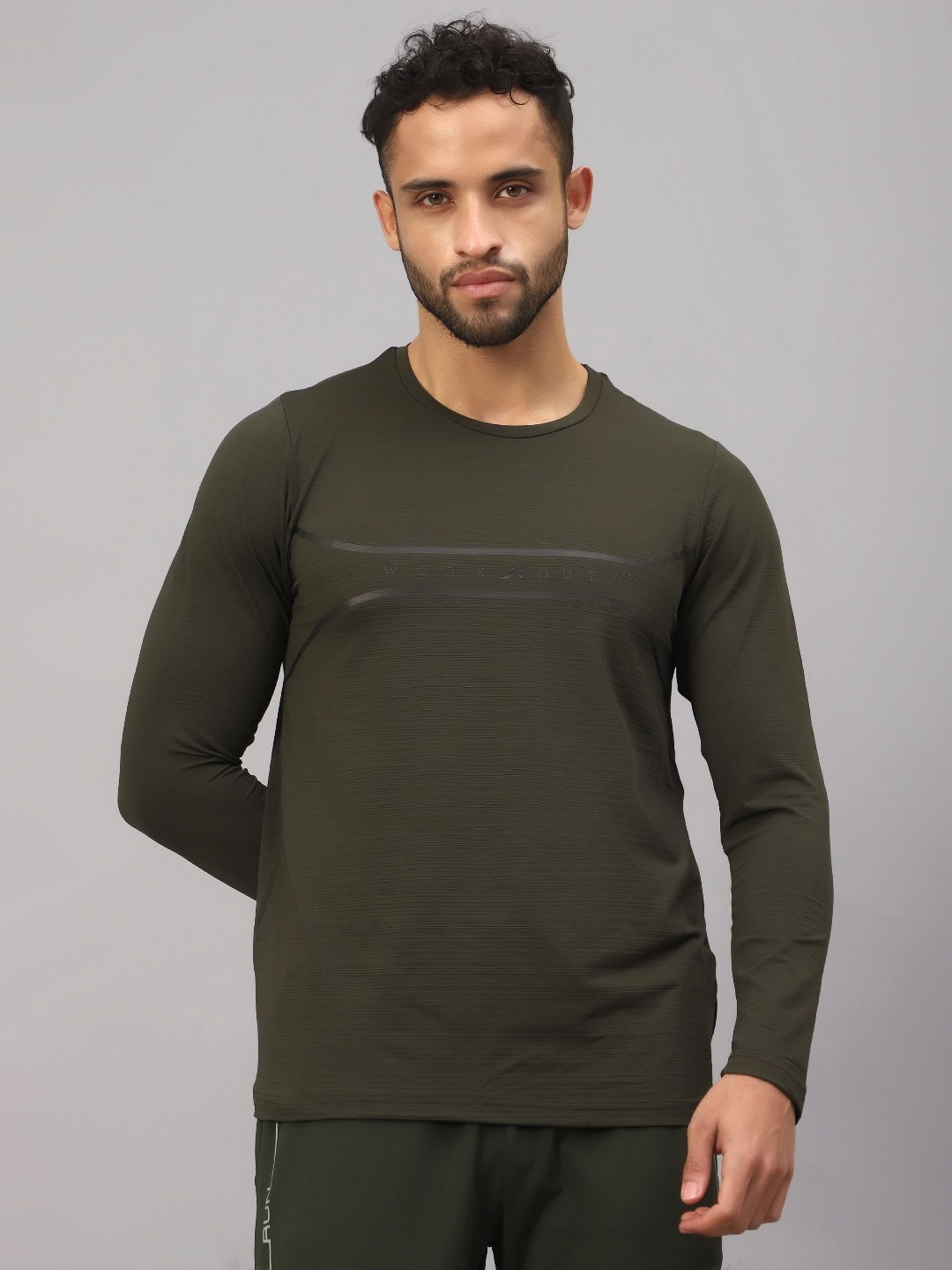 

VECTOR X Men Solid Round Neck T-Shirt, Olive