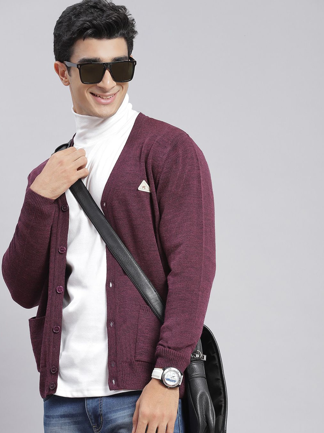 

Monte Carlo Men Woollen Cardigan, Purple