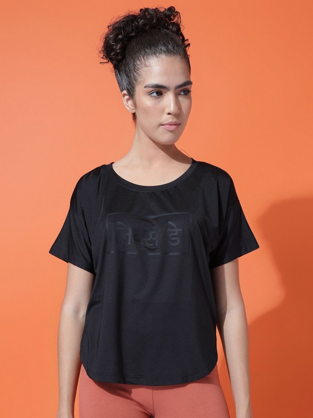 

MKH Women Typography Printed Round Neck T-Shirt, Black