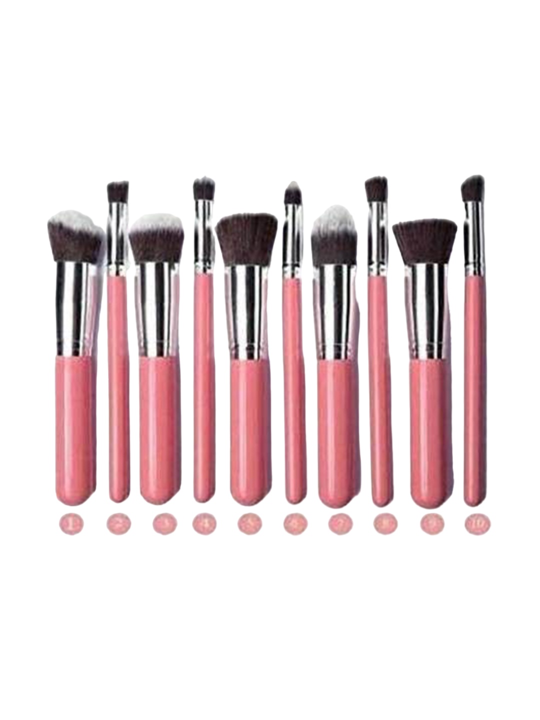 

Yoana Set Of 10 Beauty Soft Makeup Portable Kabuki Brushes, Pink