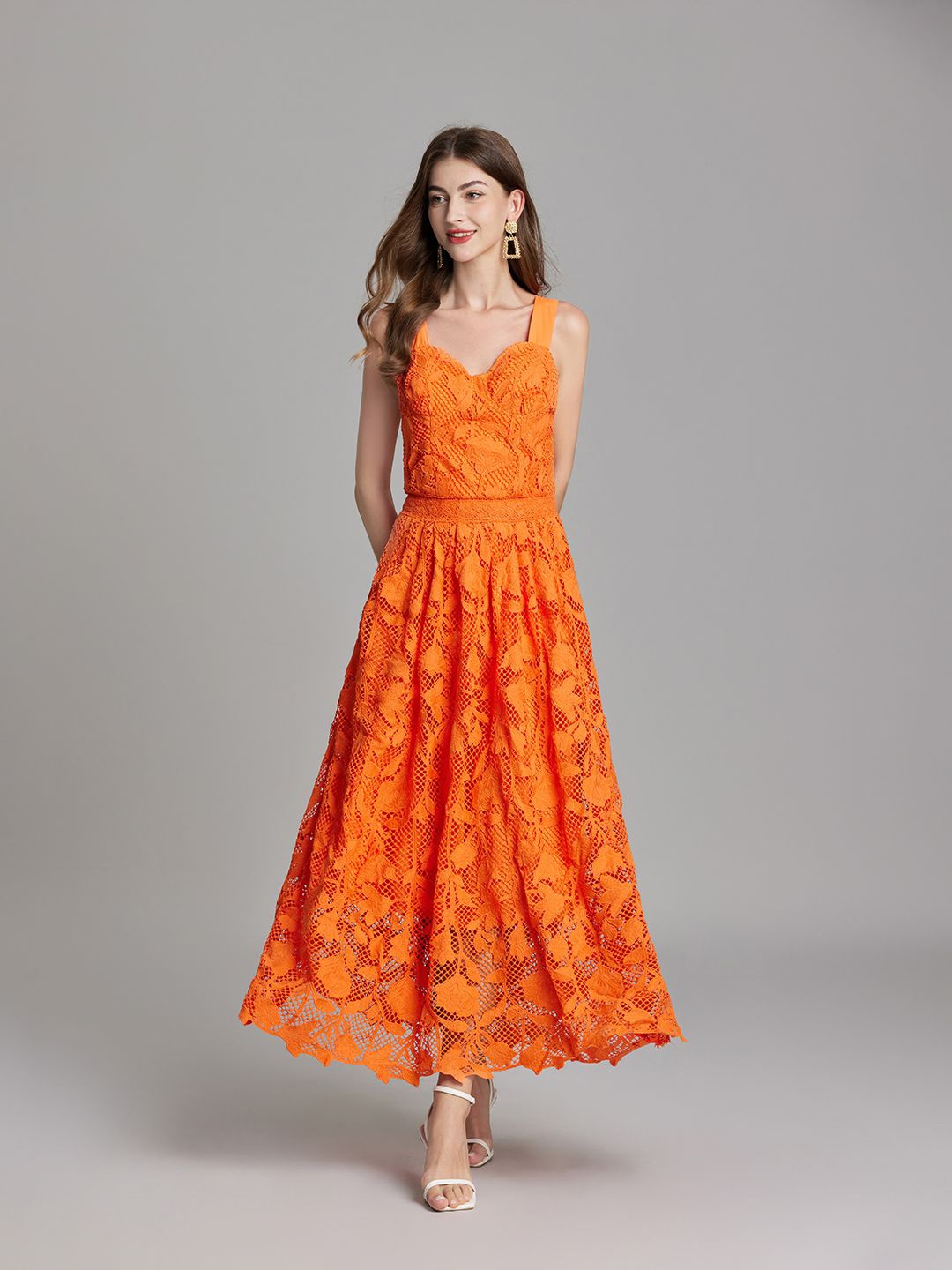 

JC Collection Ethnic Motifs Maxi Dress, Orange