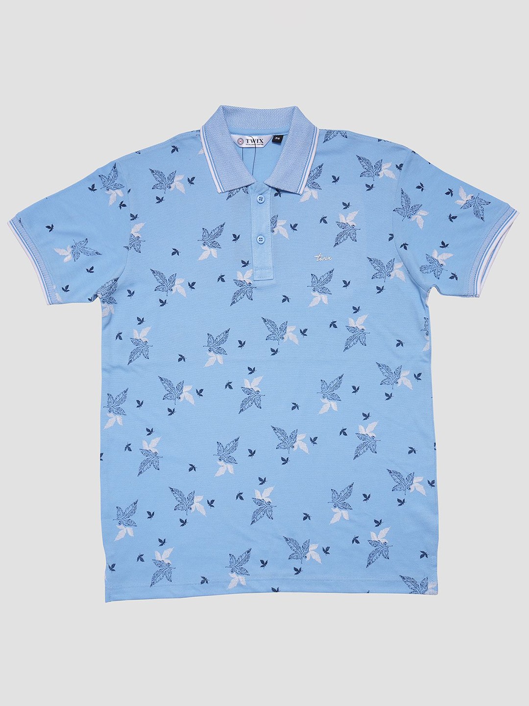 

TWIX Boys Conversational Printed Polo Collar Cotton T-Shirt, Turquoise blue