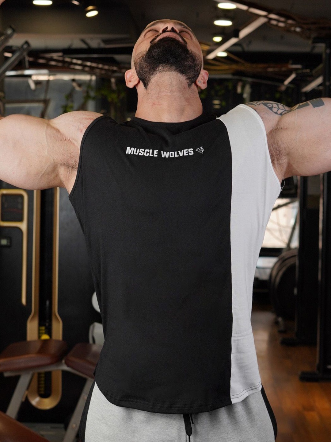 

Muscle Wolves Cotton Tank Innerwear Vests, Black