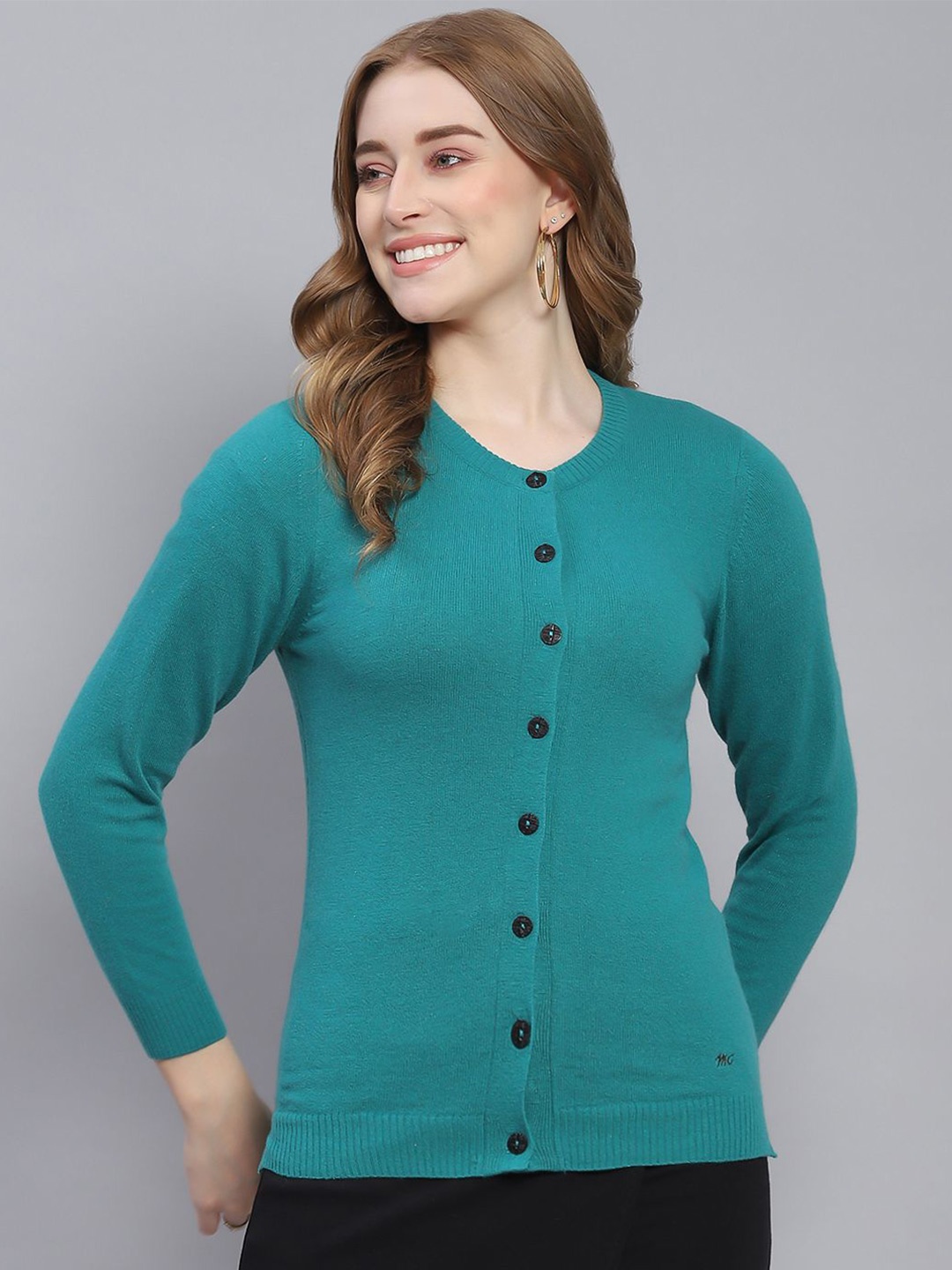 

Monte Carlo Women Woollen Cardigan, Teal