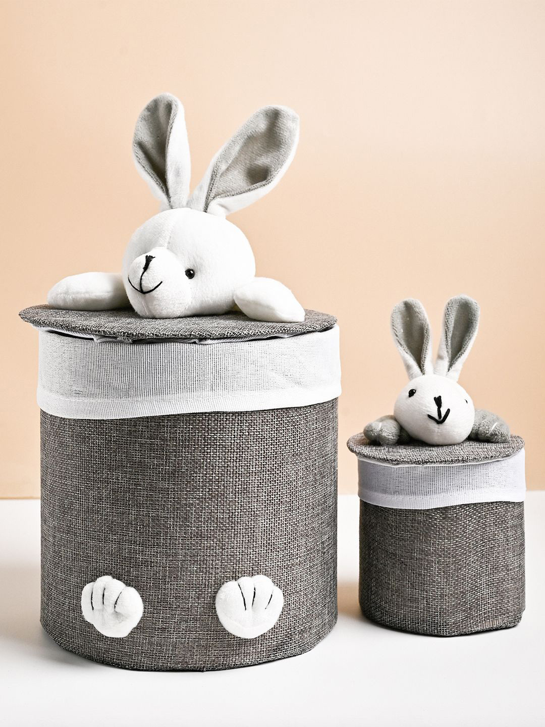 

MARKET99 Grey & White 2 Pieces Basket Organisers
