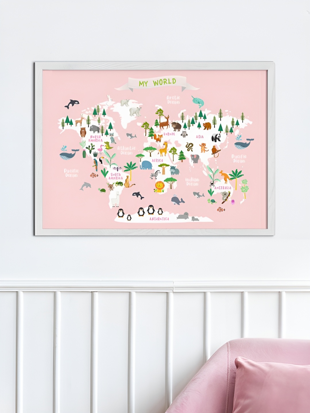 

My Kids Wall White & White 1 Piece Wood Other Wall Paintings