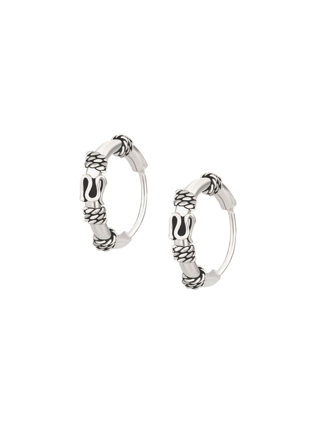 

De Flossy Silver Women 925 Sterling Silver Circular Ear Cuff Earrings