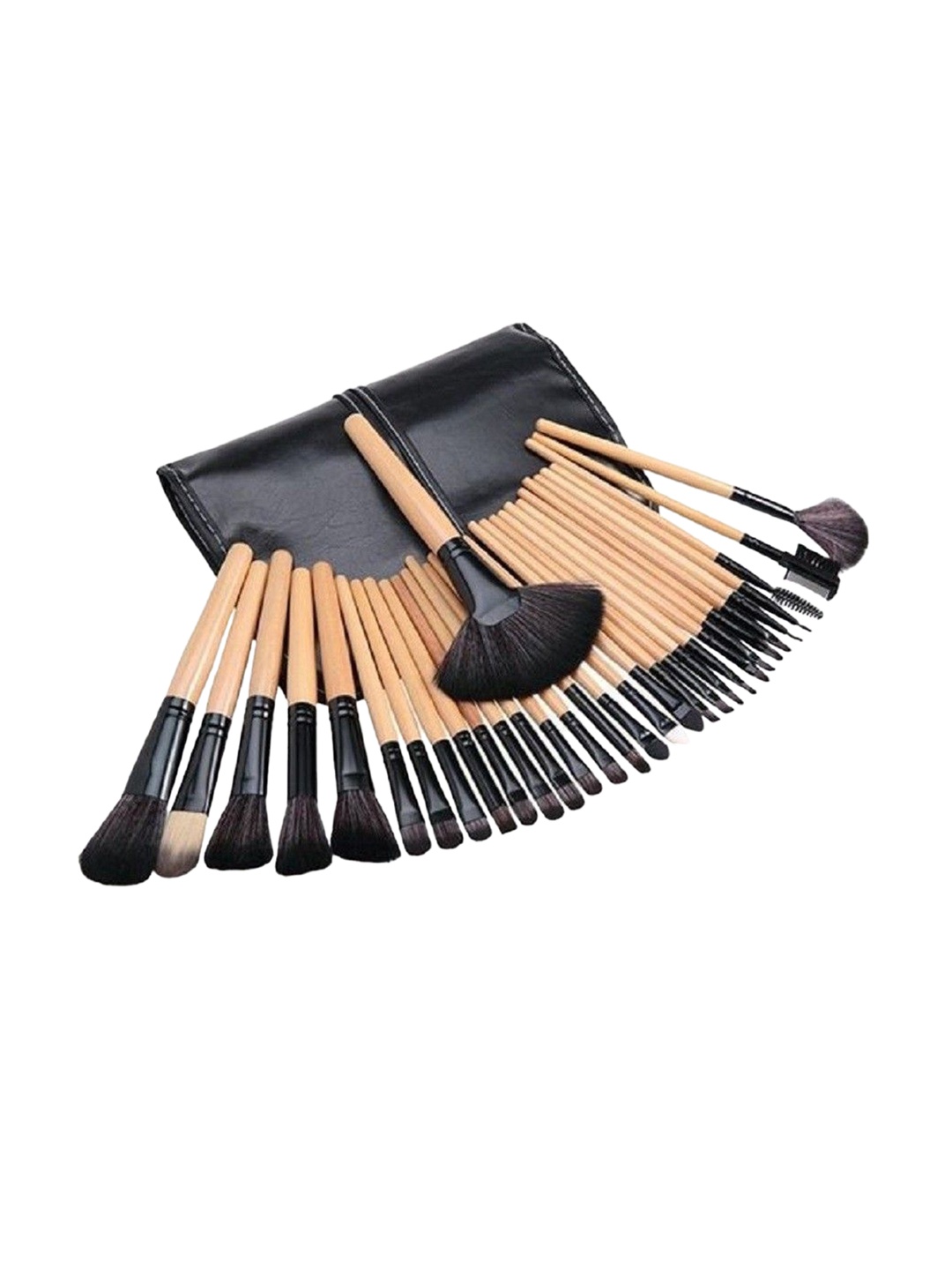 

Yoana Set Of 32 Professional Series Makeup Brush Set With Leather Pouch, Black