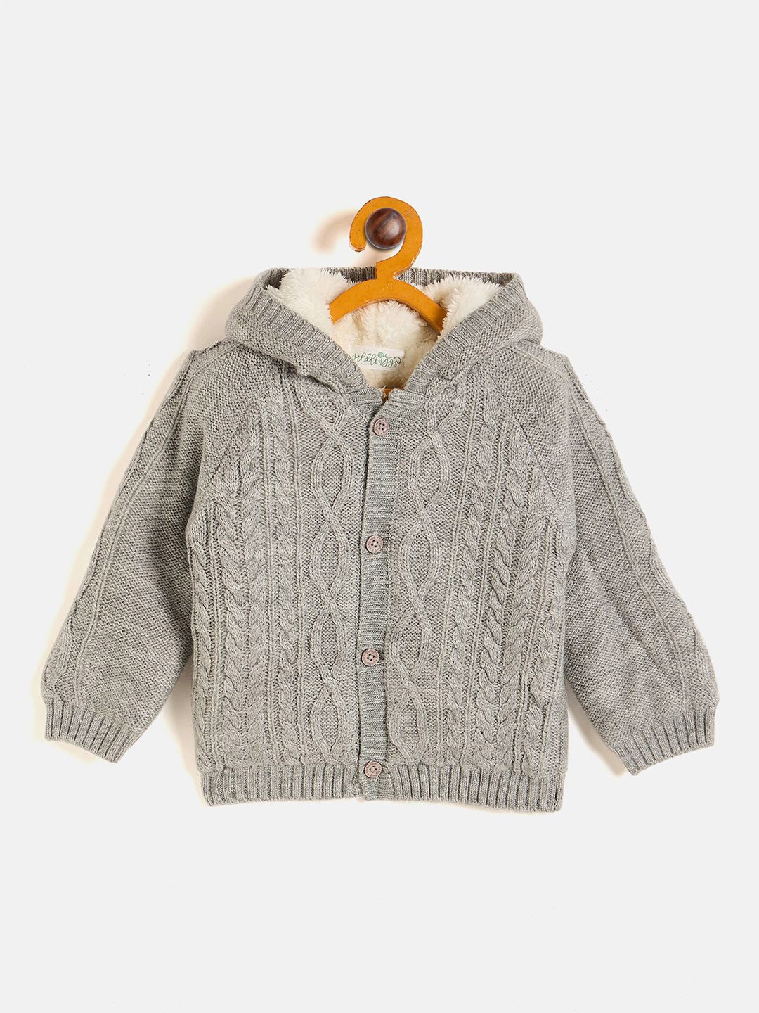 

JWAAQ Boys Cable Knit Cardigan, Grey