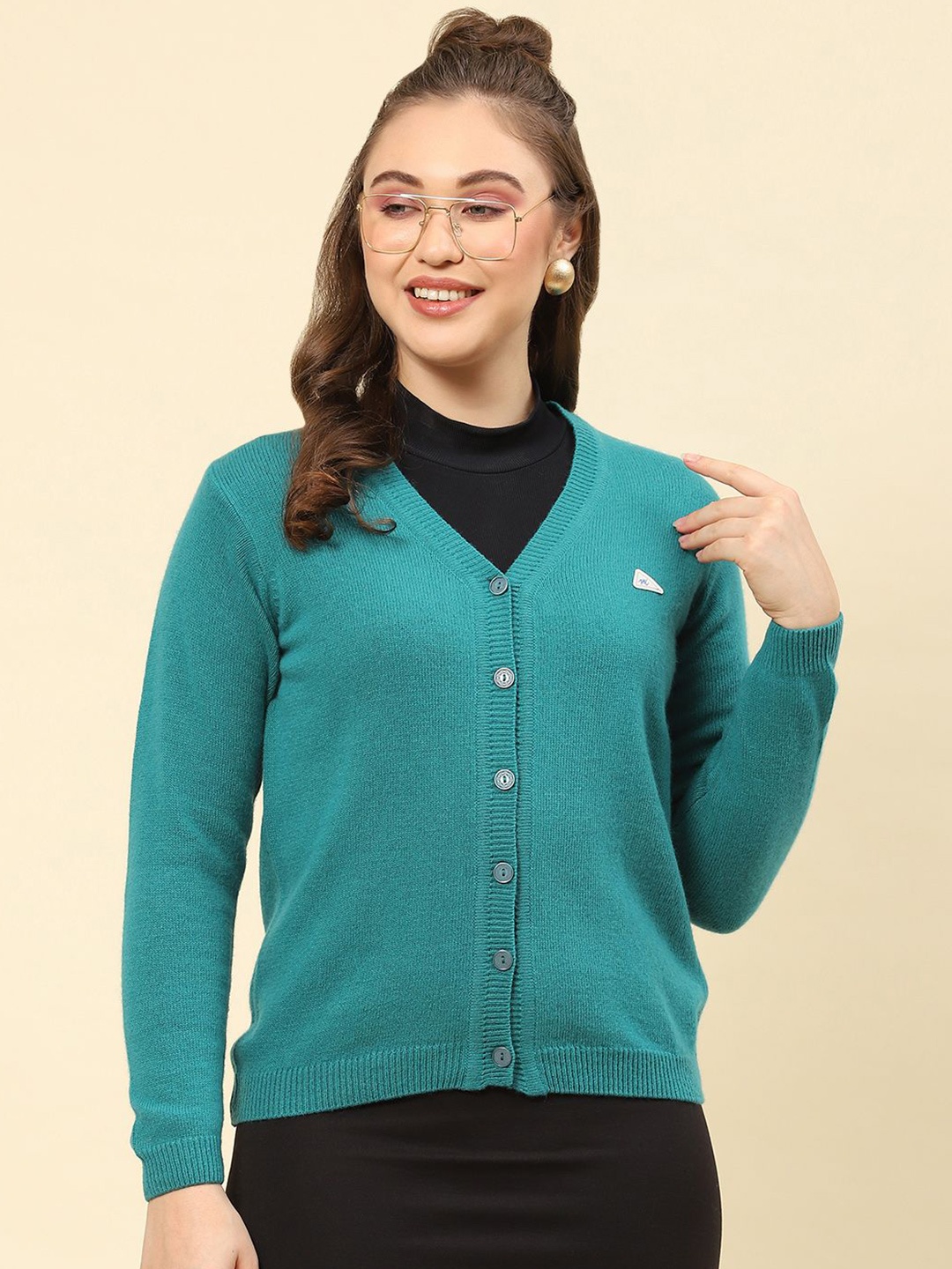 

Monte Carlo Women Woollen Cardigan, Green