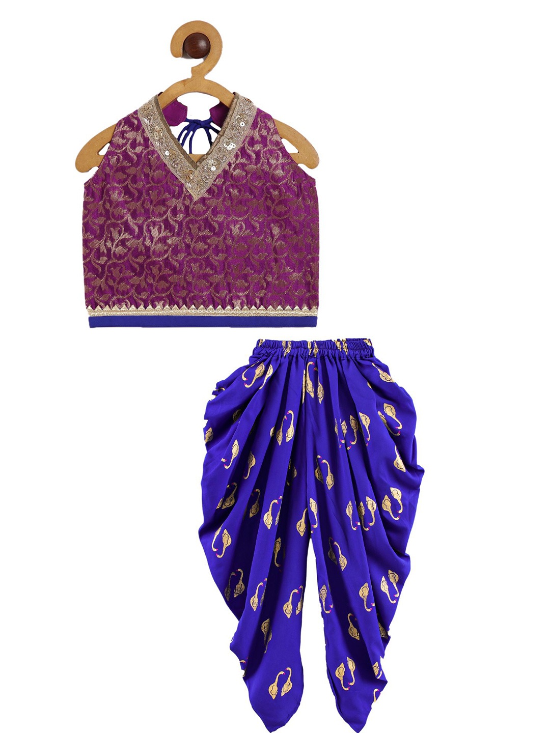 

Twisha Girls Top with Dhoti Pants, Magenta