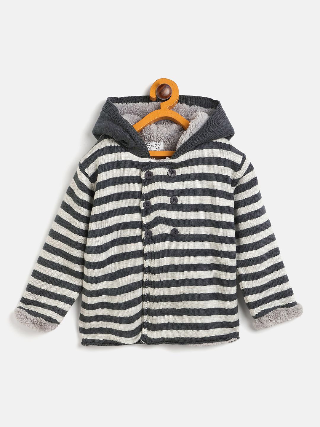 

JWAAQ Unisex Kids Striped Cardigan, Grey