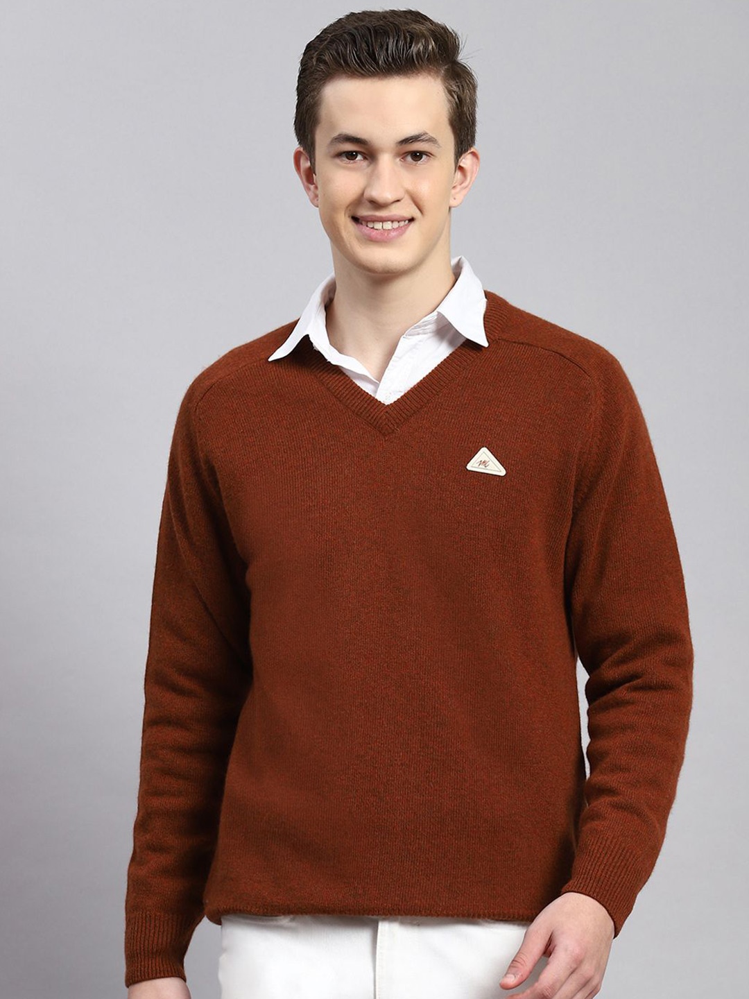 

Monte Carlo Men Woollen Pullover, Rust