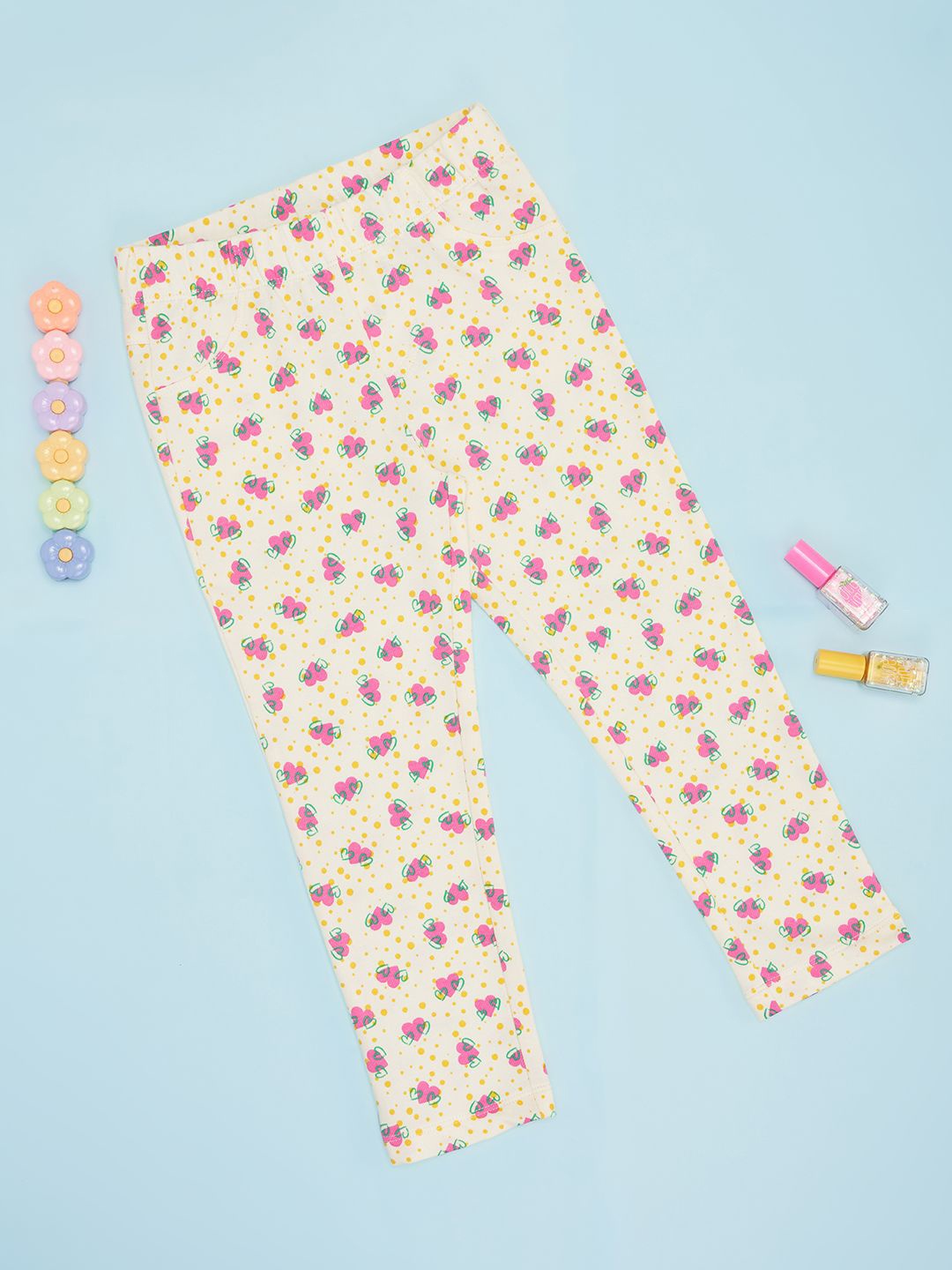 

Pantaloons Junior Girls Slip-On Printed Jeggings, Yellow