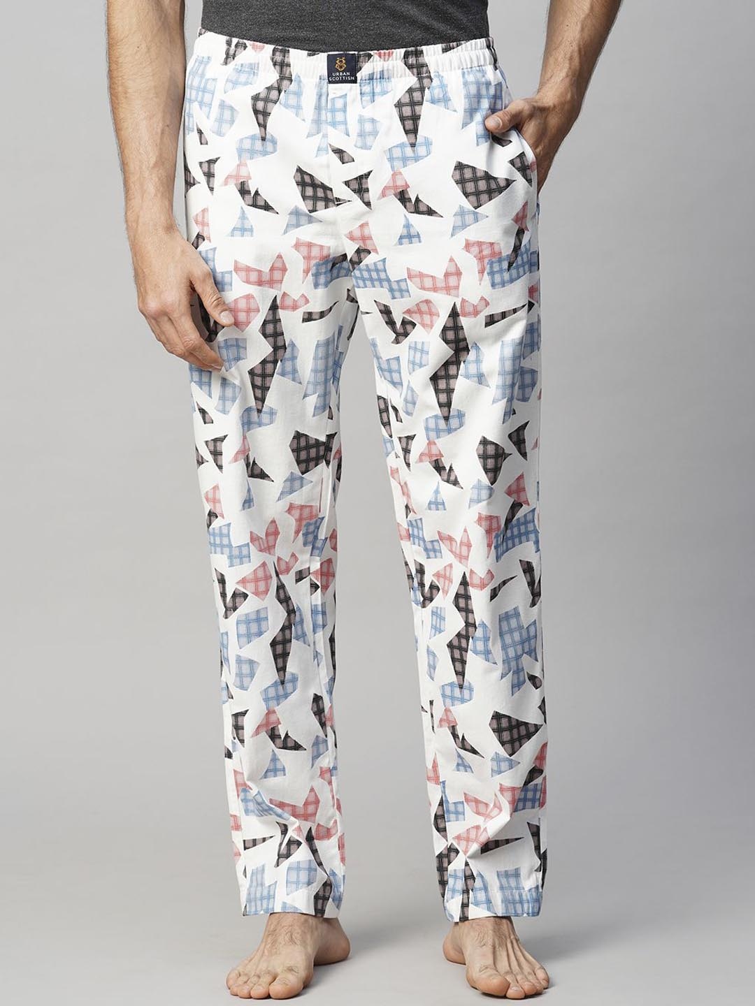 

URBAN SCOTTISH Men Printed Lounge Pants, White