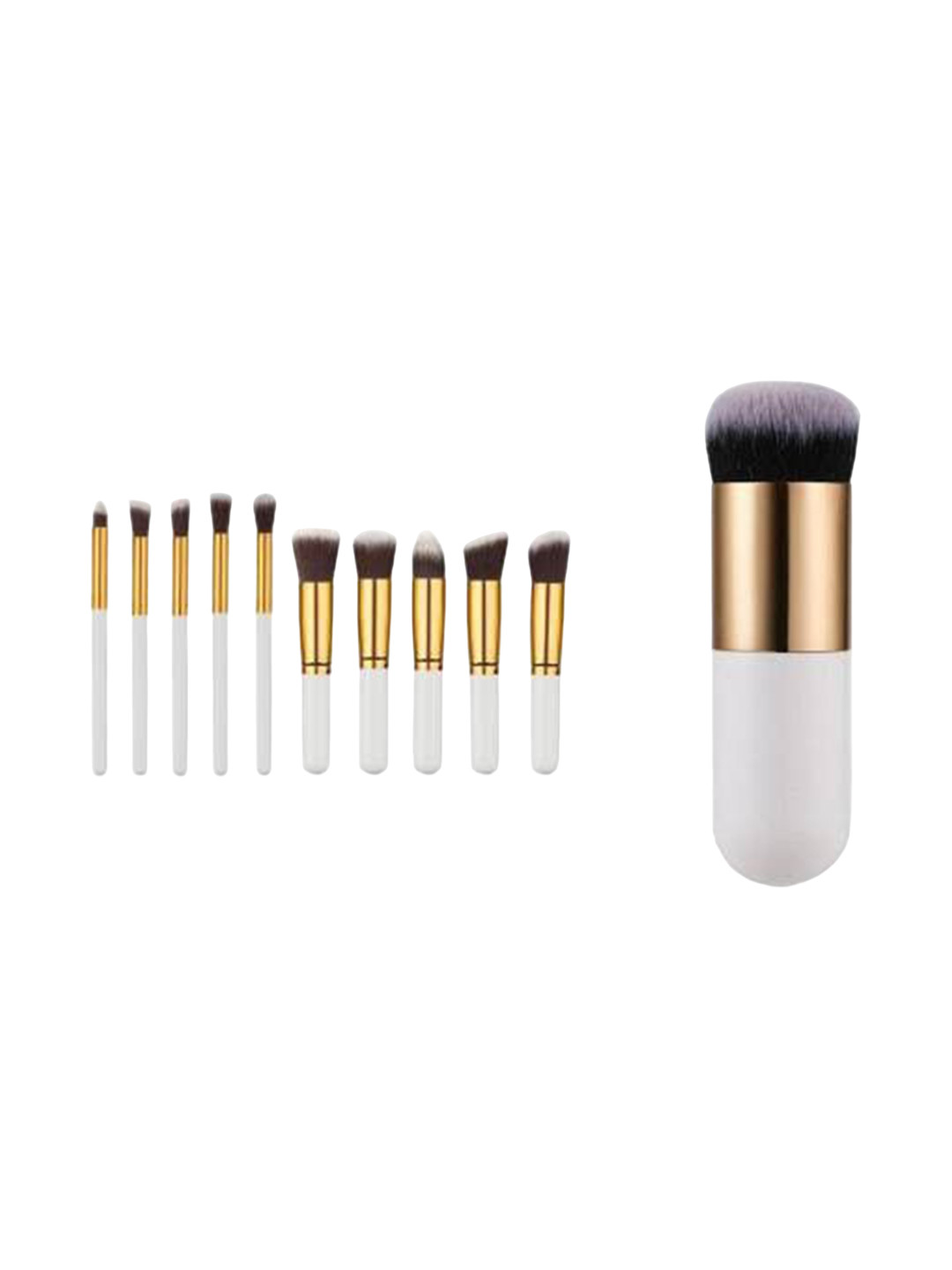 

Yoana Set Of 10-Pcs Synthetic Makeup Brush Set, White