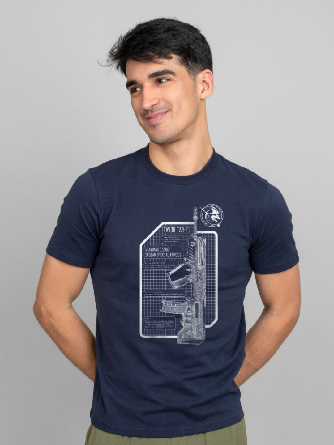 

Ascend 47 Unisex Graphic Printed Round Neck Cotton T-Shirt, Blue