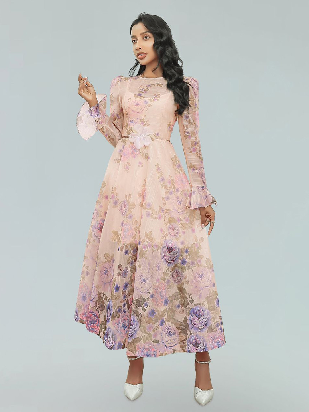 

JC Collection Floral Print Fit & Flare Maxi Dress, Multi