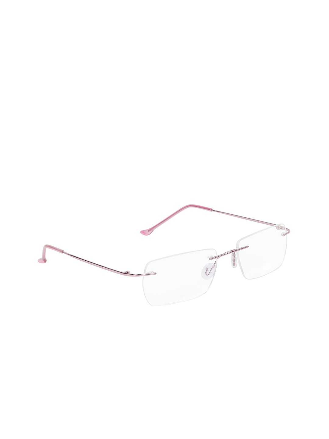 

SCAGLIA Unisex Rimless Rectangle Sunglasses SCG_PINK-ODYSEY, Transparent