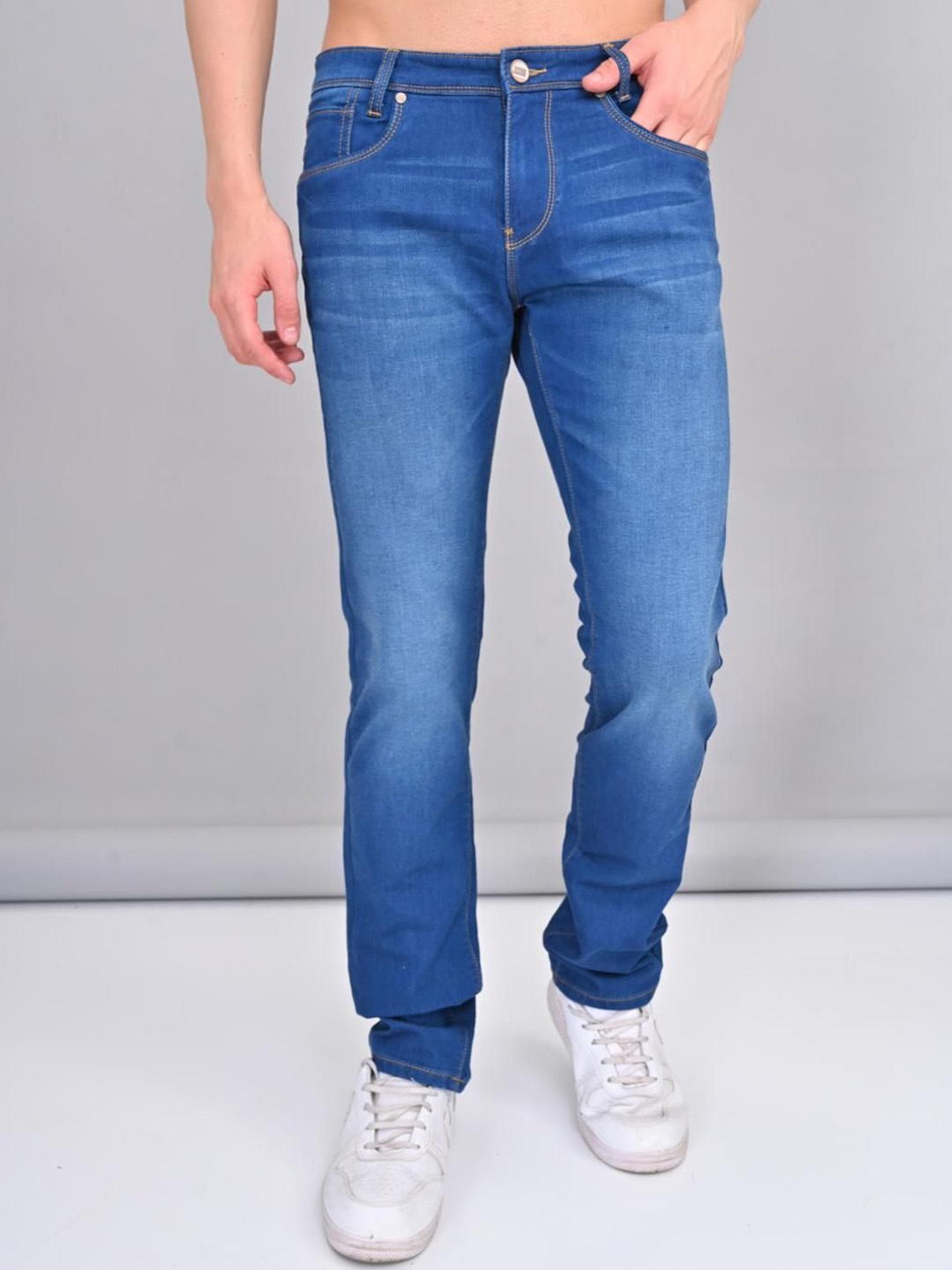 

Jean Cafe Men Jean Slim Fit Heavy Fade Jeans, Blue