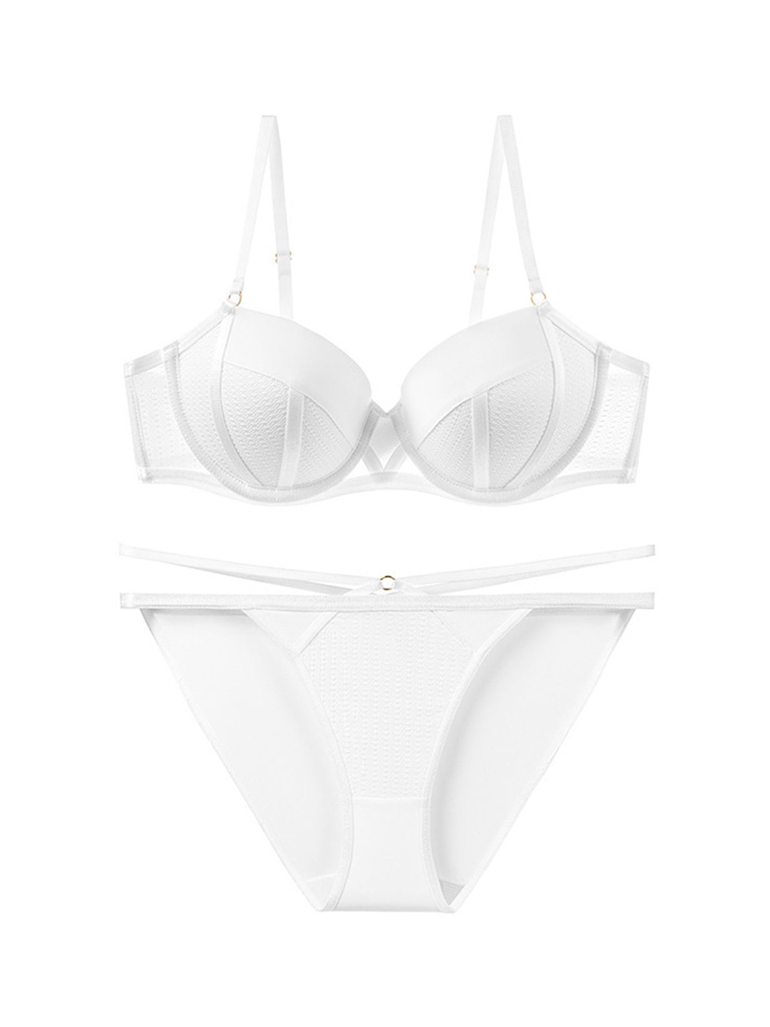 

LULU & SKY Halter Neck Lingerie Set-W9310-WHITE