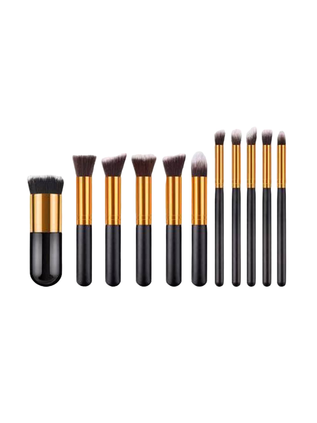 

Yoana Set Of 10 Makeup Brush With 1 Foundation Brush, Black