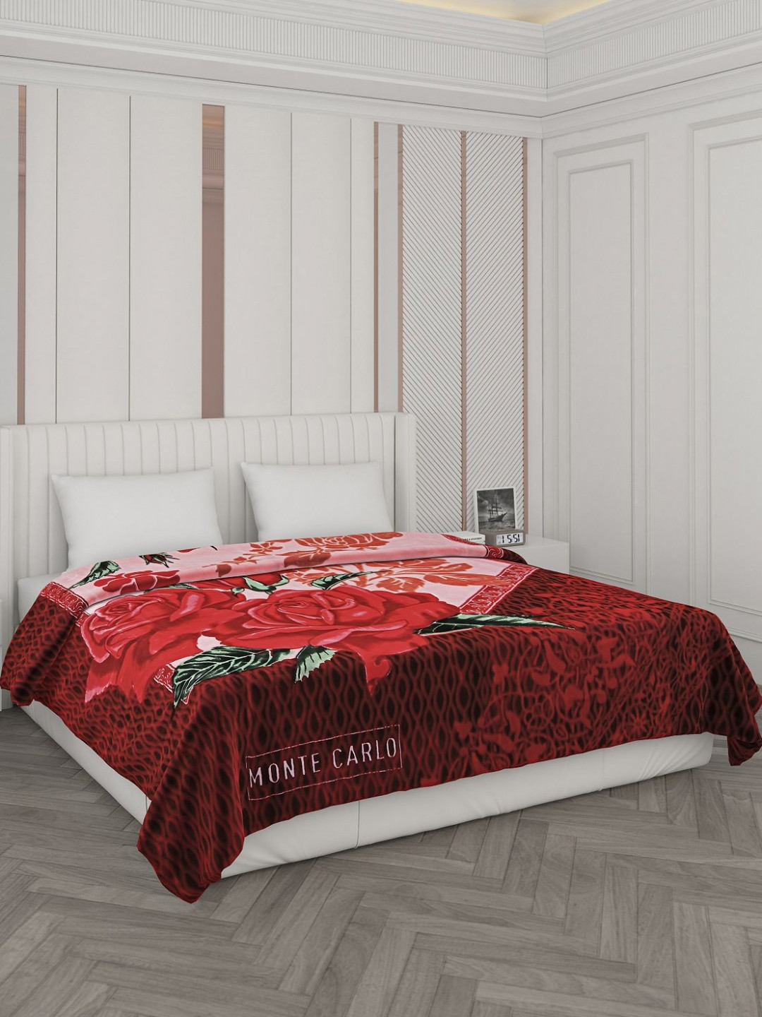 

Monte Carlo Red & Green Floral Printed Heavy Winter 1000 GSM Double Bed Blankets
