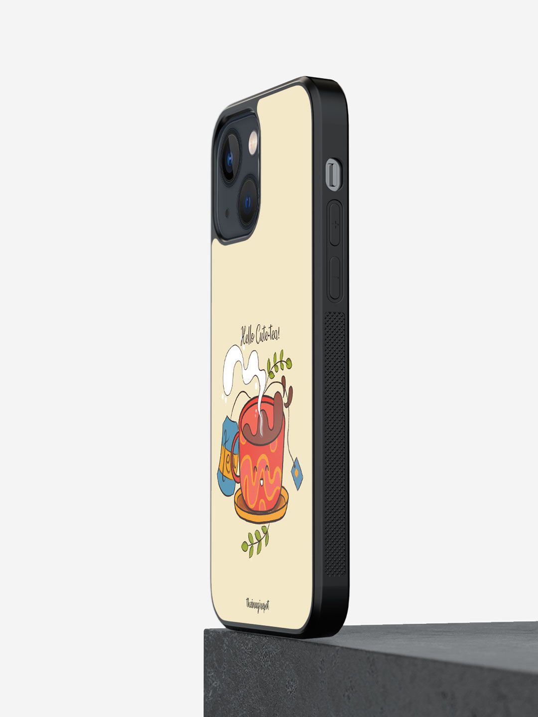

macmerise Abstract Printed iPhone 13 Back Case Mobile Accessories, Cream