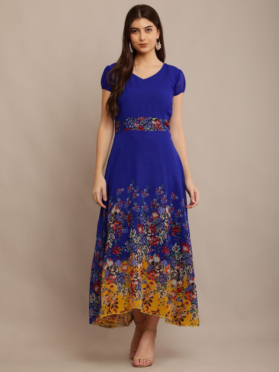 

Raabta Fashion Floral Print Georgette Maxi Dress, Multi