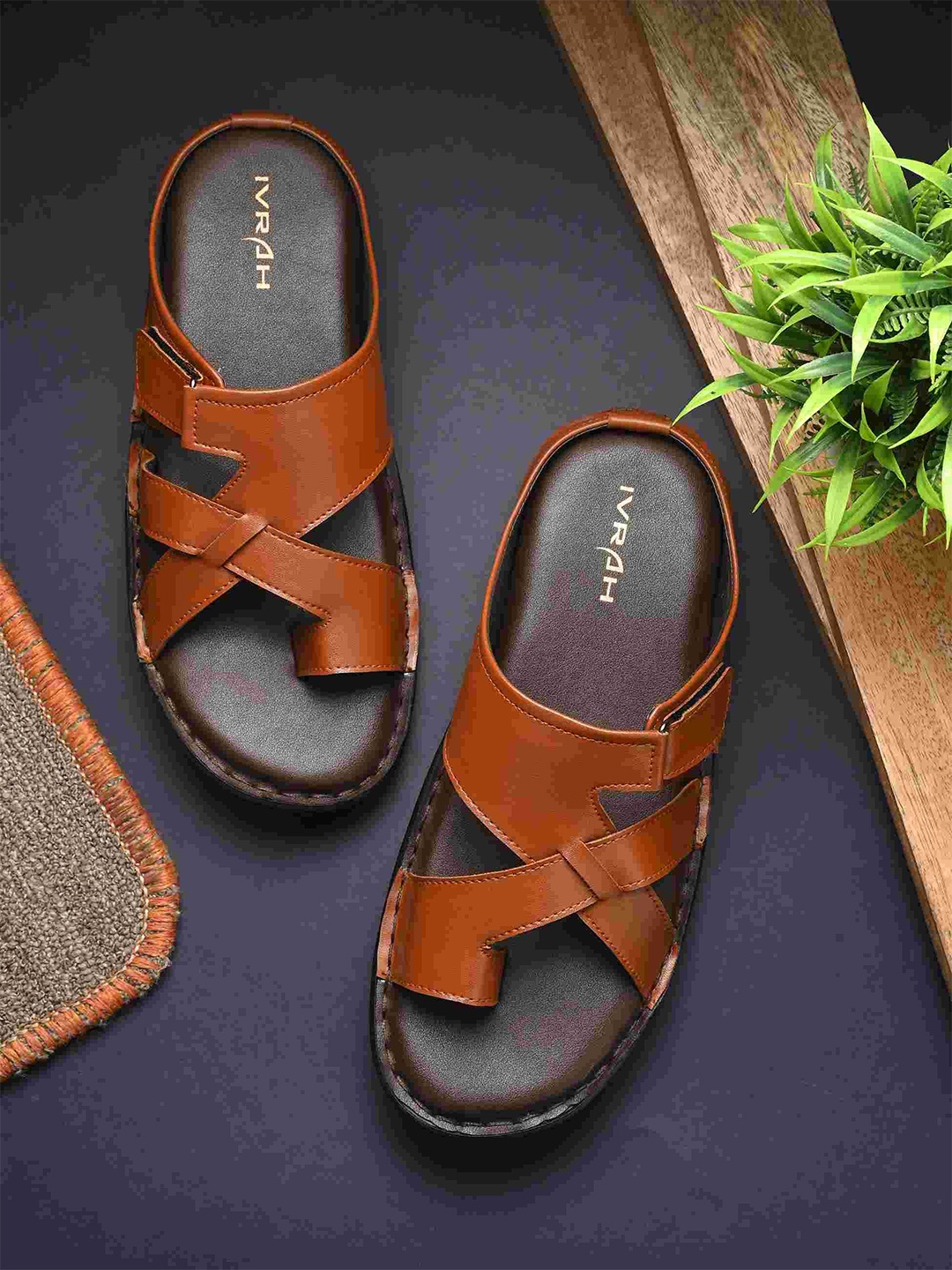 

IVRAH Men Comfort Sandals, Brown
