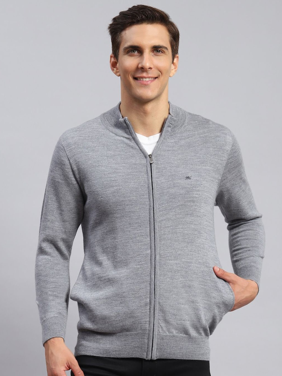 

Monte Carlo Men Woollen Pullover, Grey