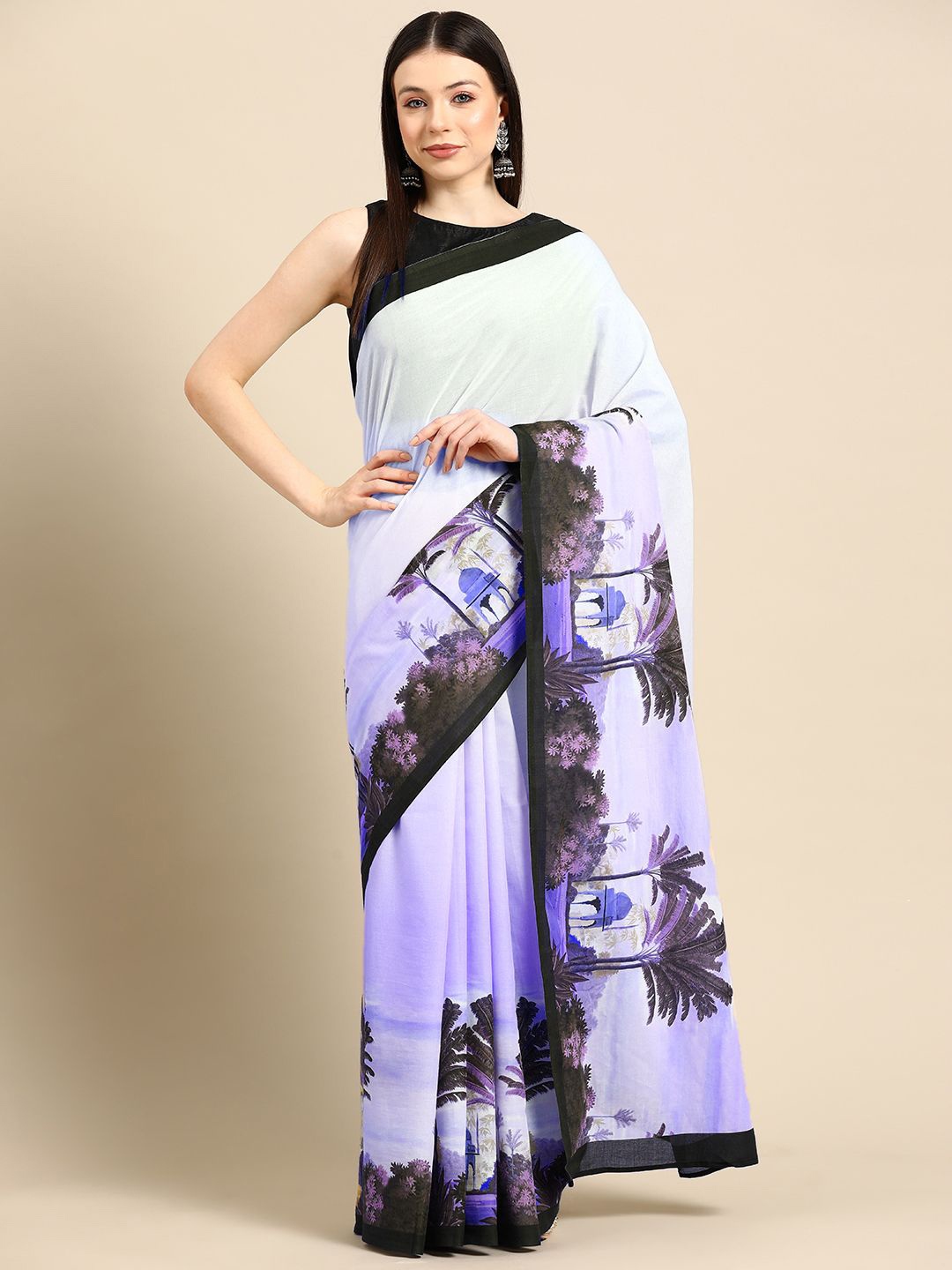 

BUTA BUTI Pure Cotton Saree, Blue