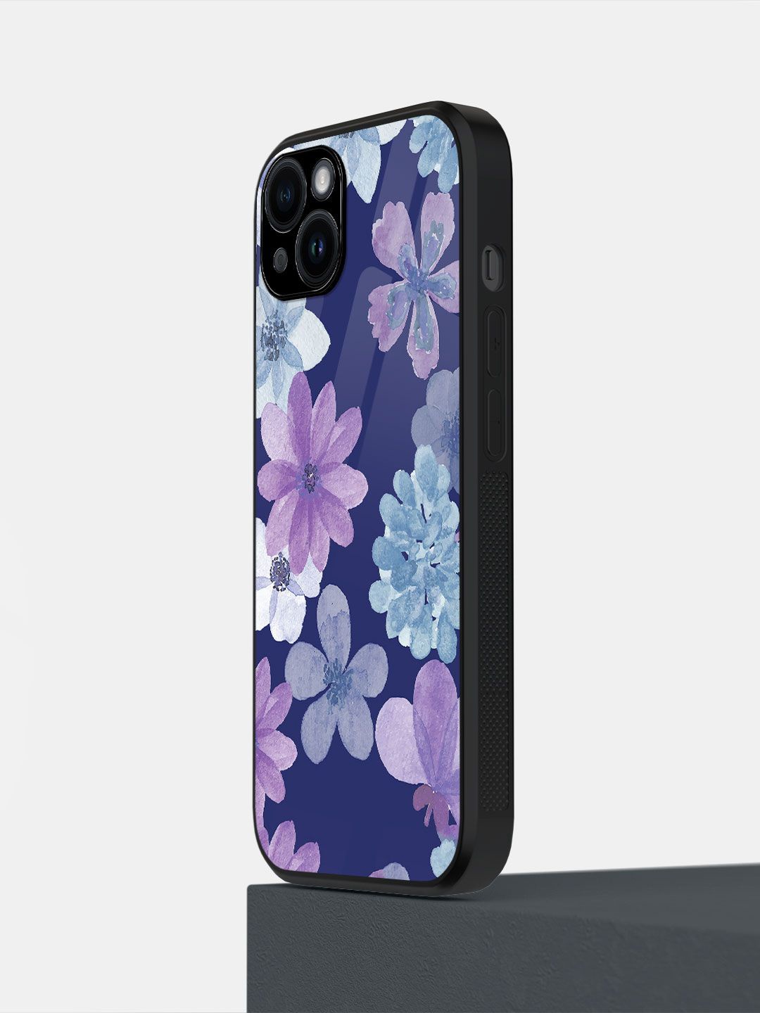 

macmerise Floral Printed iPhone 14 Plus Back Case Mobile Accessories, Blue