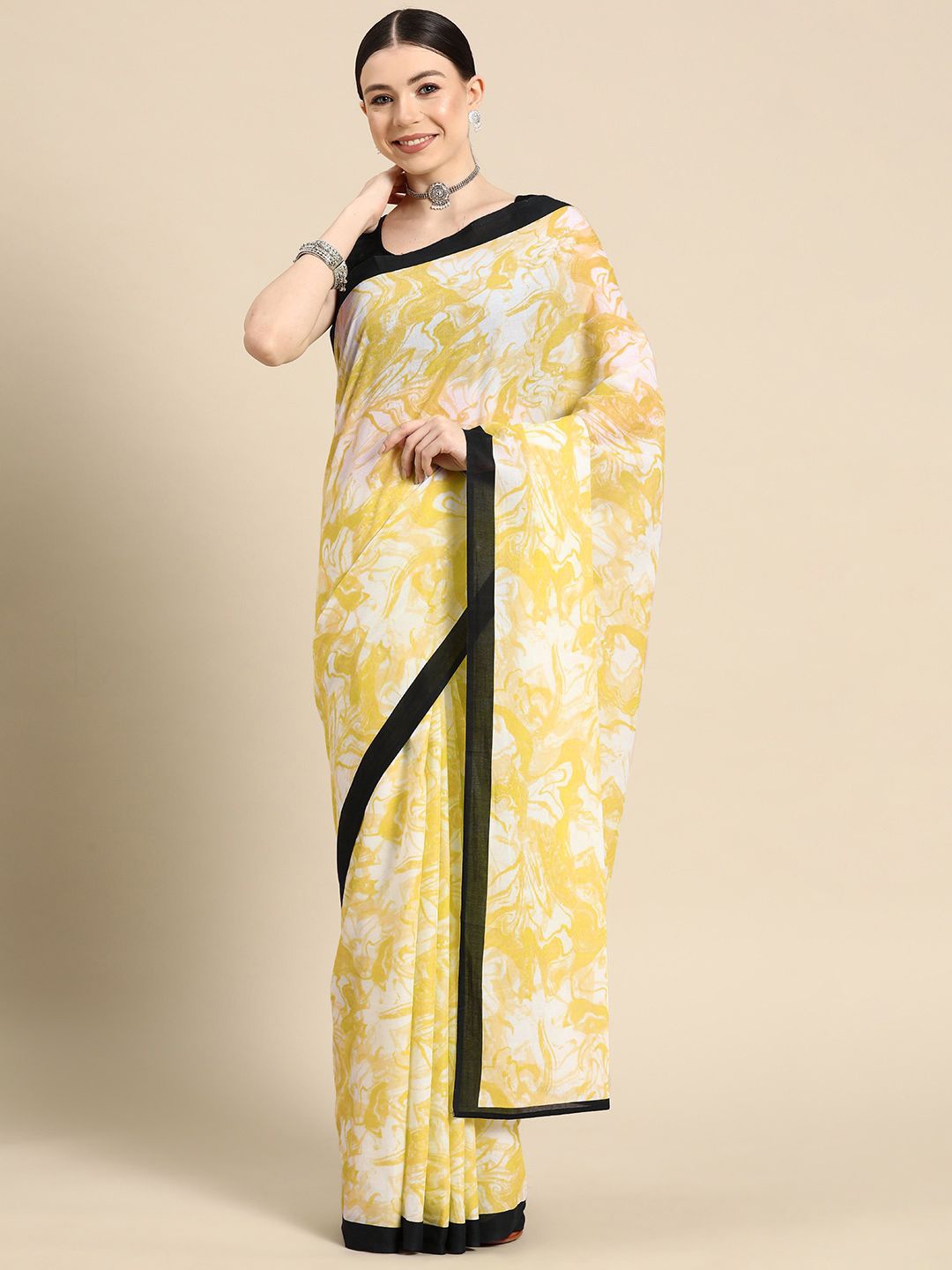 

BUTA BUTI Pure Cotton Saree, Yellow