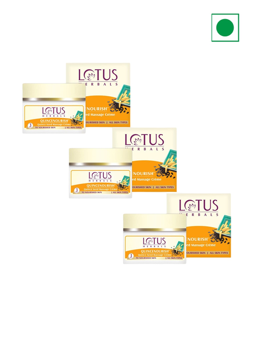 

Lotus Herbals Set Of 3 Quincenourish Quince Seed Massage Cream- 50 g Each