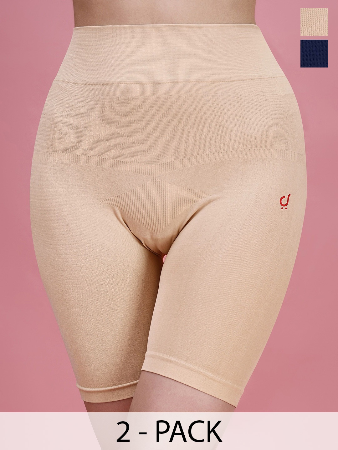 

Trendmalls Pack Of 2 Seamless Underwear Tummy & Thigh Shapewear, Beige