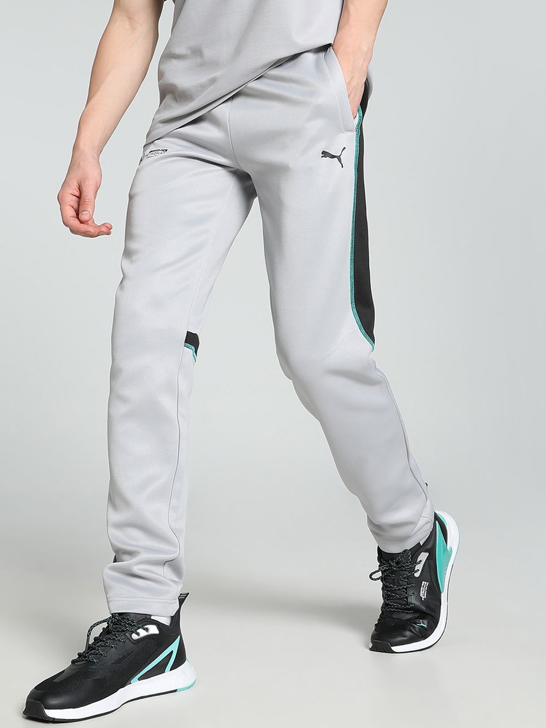 

PUMA Motorsport Colourblocked Slim Fit Track Pants, Grey
