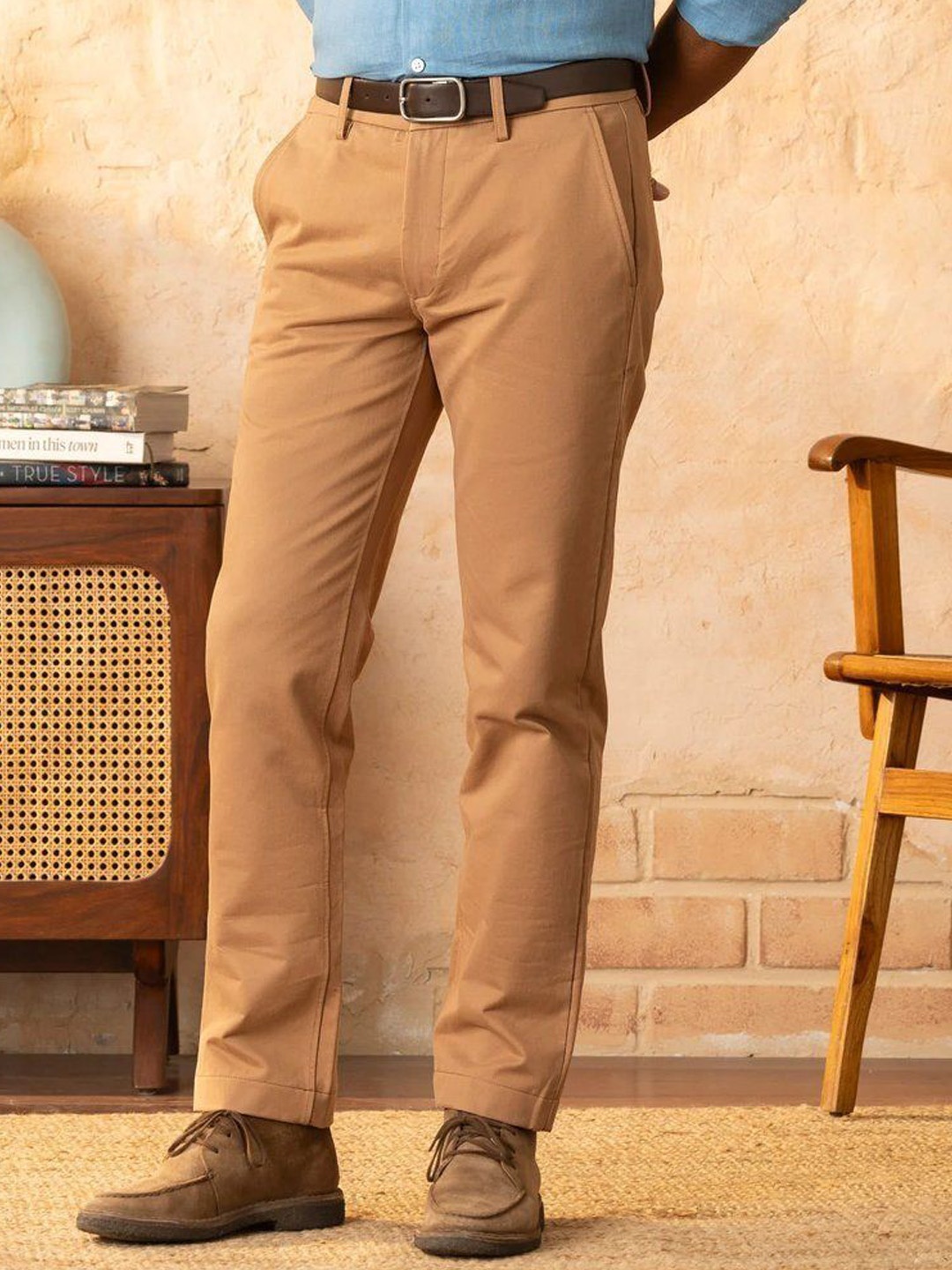 

Monks of Method Men Classic Slim Fit Trousers, Brown
