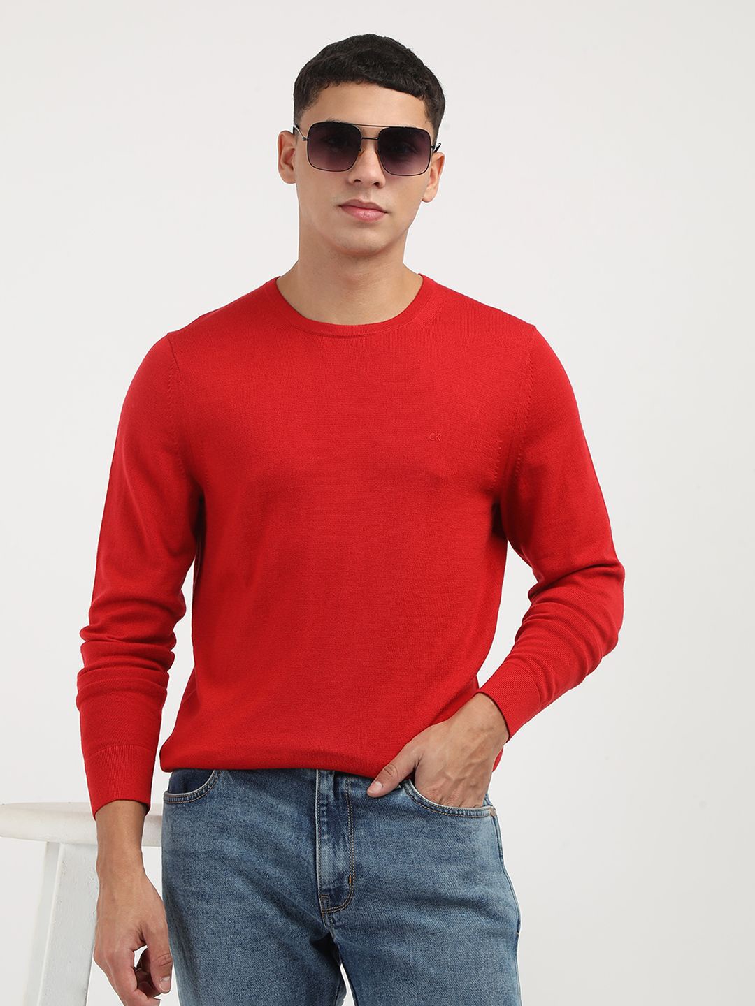 

Calvin Klein Jeans Men Woollen Pullover, Red