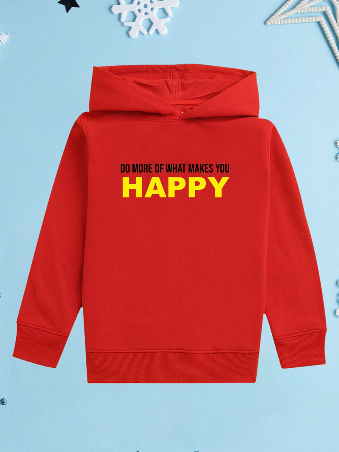 

NUSYL Girls Printed Hooded Sweatshirt, Red