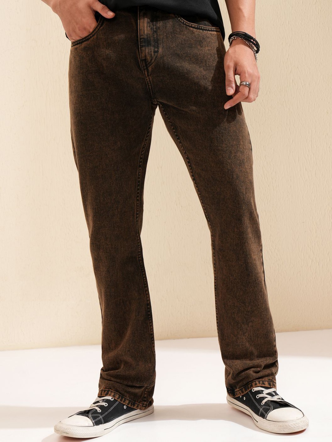 

HIGHLANDER Men Straight Fit Jeans, Rust