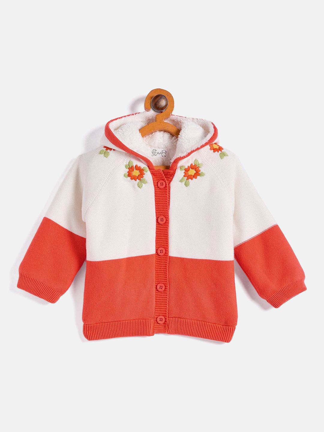 

JWAAQ Girls Floral Cardigan, Orange