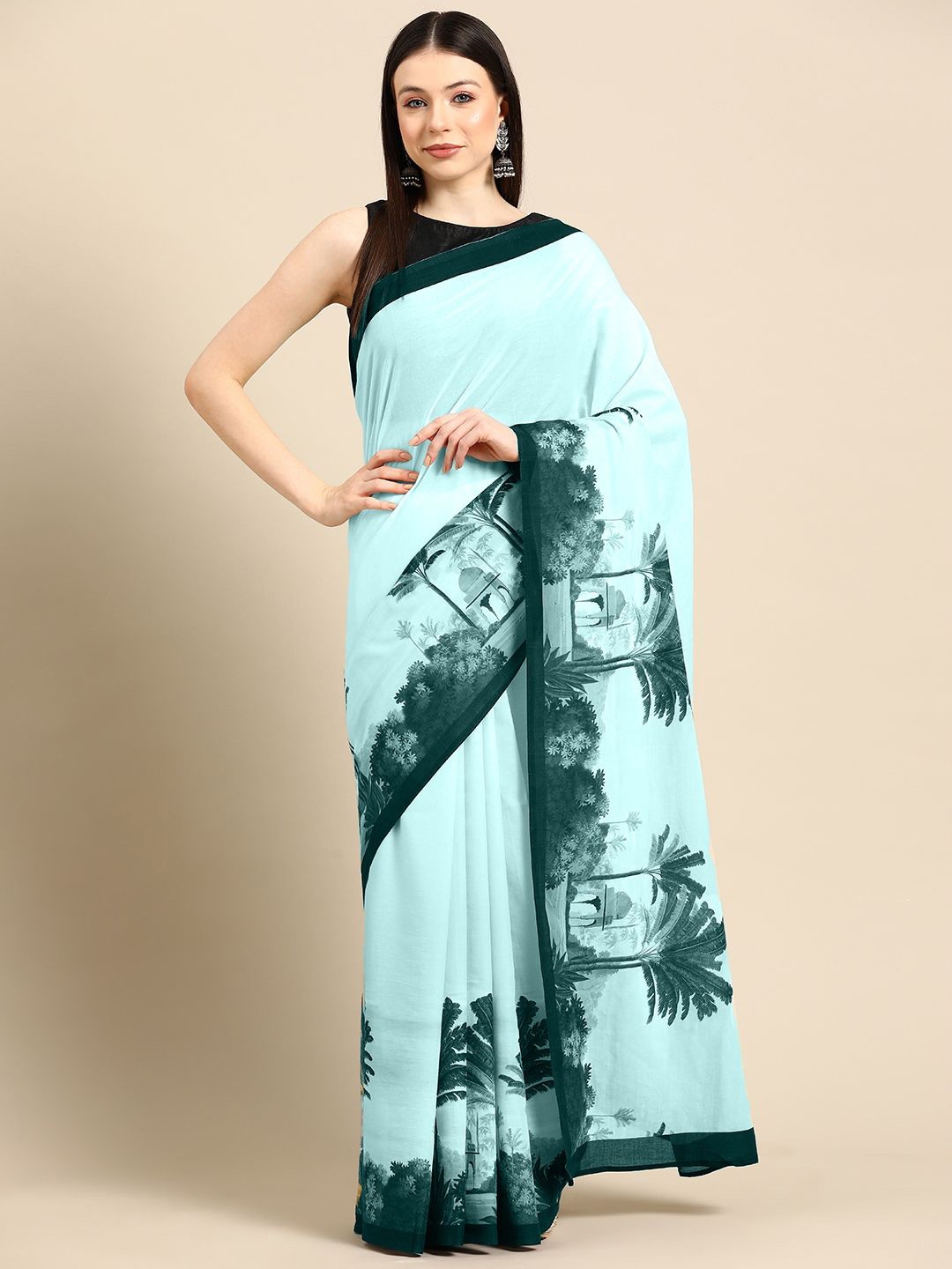 

BUTA BUTI Pure Cotton Saree, Sea green